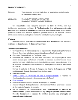 Orientações de credenciamento ao Pós-Doutorando