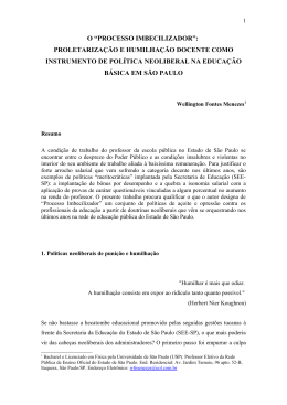 O “Processo Imbecilizador”: A humilhação docente como