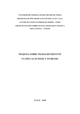 pesquisa sobre trabalho docente na educação básica no brasil