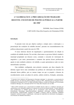 a valorização e a precarização do trabalho docente