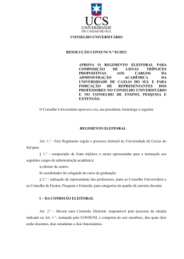 CONSELHO UNIVERSITÁRIO RESOLUÇÃO CONSUNI N