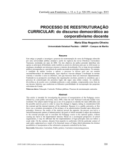 PROCESSO DE REESTRUTURA&Ccedil;&Atilde;O CURRICULAR: do discurso