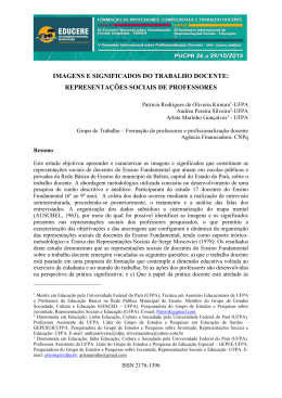 IMAGENS E SIGNIFICADOS DO TRABALHO DOCENTE