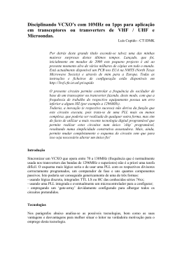 Disciplinando VCXO`s com 10MHz ou 1pps para