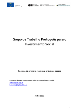 Grupo de Trabalho Portugu&ecirc;s para o Investimento Social