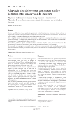 Adaptação dos adolescentes com cancro na fase de