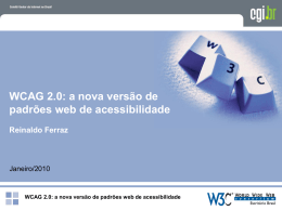 WCAG 2.0: a nova versão de padrões web de