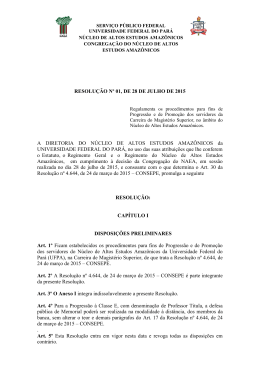 Resolu&ccedil;&atilde;o n&ordm;01, de 28 de julho de 2015 - NAEA