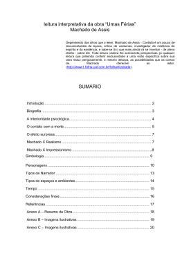 leitura interpretativa da obra &ldquo;Umas F&eacute;rias&rdquo; Machado de