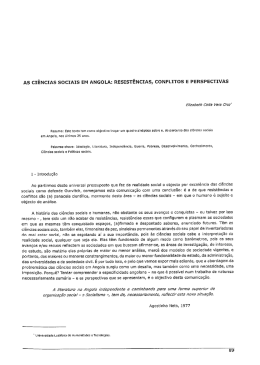 AS CI&Ecirc;NCIAS SOCIAIS EM ANGOLA: RESIST&Ecirc;NCIAS, CONFLITOS