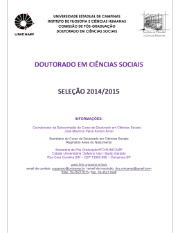 DOUTORADO EM CI&Ecirc;NCIAS SOCIAIS SELE&Ccedil;&Atilde;O 2014/2015