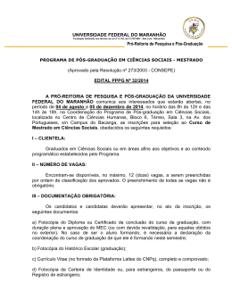 EDITAL PPPG Nº 32/2014 A PRÓ-REITORIA DE