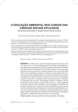 a educação ambiental nos cursos das ciências sociais aplicadas