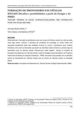 FORMAÇÃO DE PROFESSORES EM CIÊNCIAS SOCIAIS: Desafios