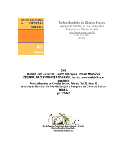 Revista Brasileira de Ciências Sociais. Inequality and poverty in