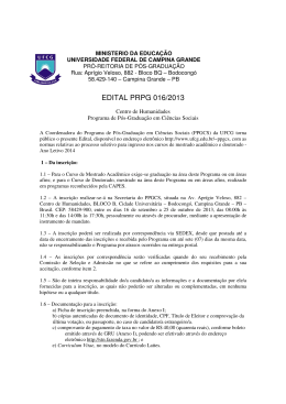 EDITAL PRPG 016/2013 - Universidade Federal de Campina Grande