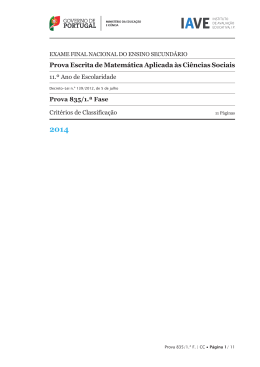 Prova Escrita de Matemática Aplicada às Ciências Sociais