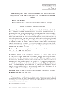 Revista de Econom&acute;ıa del Rosario Contributo para uma vis&tilde;ao