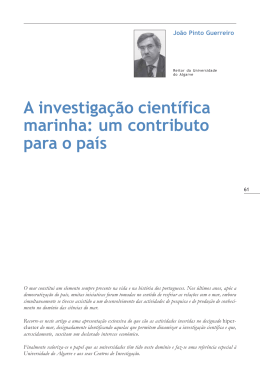 A investiga&ccedil;&atilde;o cient&iacute;fica marinha: um contributo para o pa&iacute;s