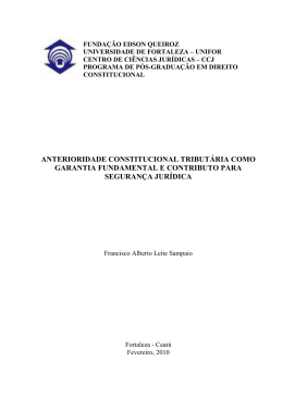 anterioridade constitucional tributária como