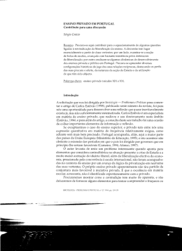 ENSINO PRIVADO EM PORTUGAL Contributo para uma discuss&atilde;o