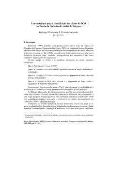 Um contributo para a classificação dos efeitos do PCO em Teoria da