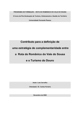 Contributo para a defini&ccedil;&atilde;o de uma estrat&eacute;gia de