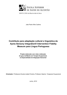 Contributo para adaptação cultural e linguística da Ayres