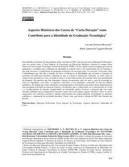 Aspectos Históricos dos Cursos de “Curta Duração