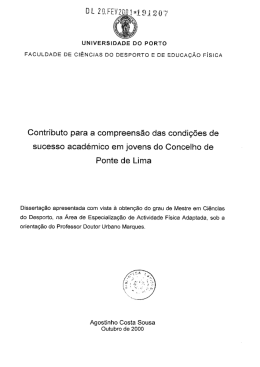 Contributo para a compreensão das condições de sucesso