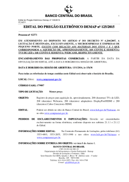 EDITAL DO PREG&Atilde;O ELETR&Ocirc;NICO DEMAP no 125/2015
