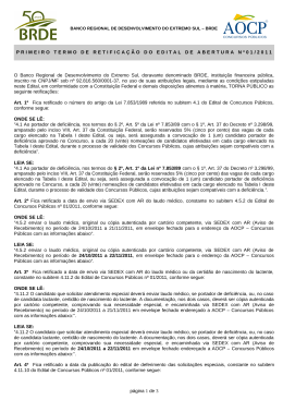 Primeiro Termo de Retifica&ccedil;&atilde;o do Edital de Abertura n&ordm; 01