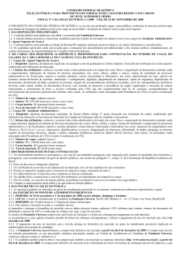 Edital Completo - CFQ - Conselho Federal de Qu&iacute;mica