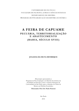a feira de capuame - Biblioteca Digital de Teses e Disserta&ccedil;&otilde;es da