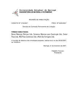 Edital de Julgamento de Habilita&ccedil;&atilde;o