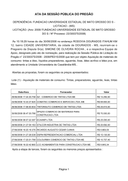 ATA DA SESSÃO PÚBLICA DO PREGÃO