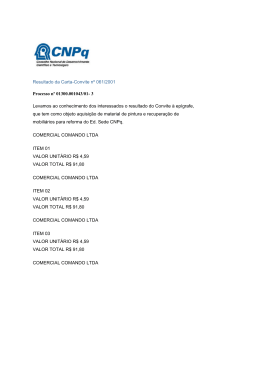 Resultado da Carta-Convite nº 061/2001 Processo nº