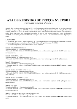 ATA DE REGISTRO DE PREÇOS Nº. 03/2015