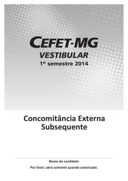 Concomitância Externa Subsequente - Copeve - Cefet-MG