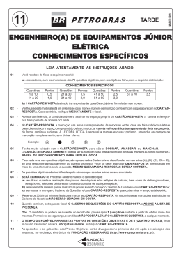 PROVA 11 - ENGENHEIRO DE EQUIPAMENTOS JÚNIOR