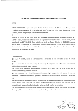 CONTRATO DE CONCESSÃO ESPECIAL DE SERVIÇO