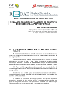 a equa&ccedil;&atilde;o econ&ocirc;mico-financeira do contrato de concess&atilde;o