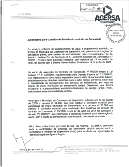 Justificativa para o pedido de Revis&atilde;o do contrato de Concess&atilde;o "&times; V