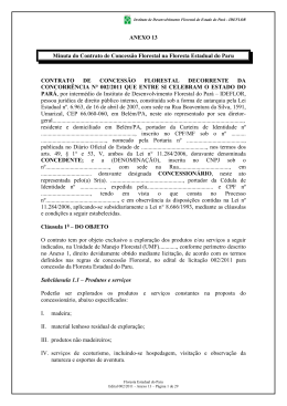 ANEXO 13 Minuta do Contrato de Concess&atilde;o Florestal na