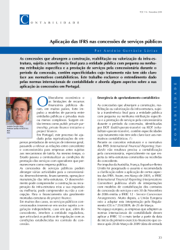 Aplica&ccedil;&atilde;o das IFRS nas concess&otilde;es de servi&ccedil;os p&uacute;blicos