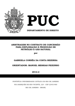 DEPARTAMENTO DE DIREITO ARBITRAGEM NO