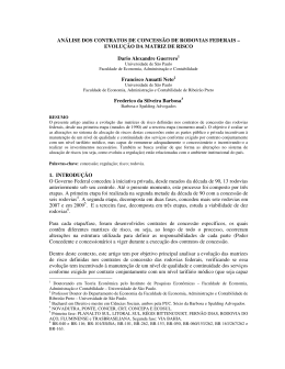 an&aacute;lise dos contratos de concess&atilde;o de rodovias federais