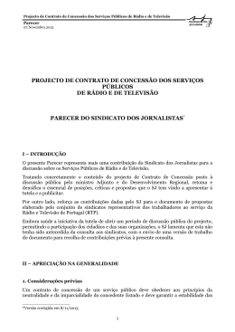 projecto de contrato de concess&atilde;o dos servi&ccedil;os p&uacute;blicos de r&aacute;dio e