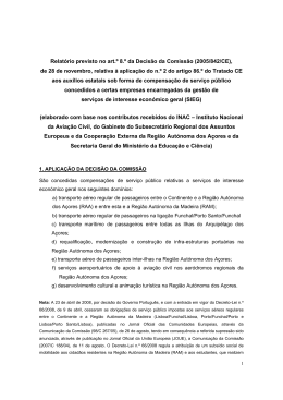 Relatório previsto no art.º 8.º da Decisão da Comissão (2005/842/CE)