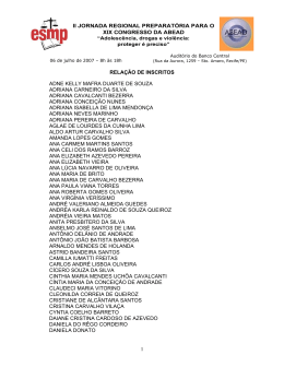 relação dos inscritos na ii jornada regional preparatória